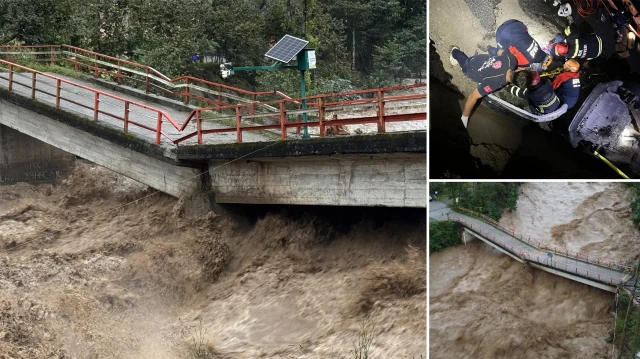 Rize’de saatte metrekareye 75 kilogram yağış düştü, köptü çöktü: Mahsur kalan 15 kişi kurtarıldı